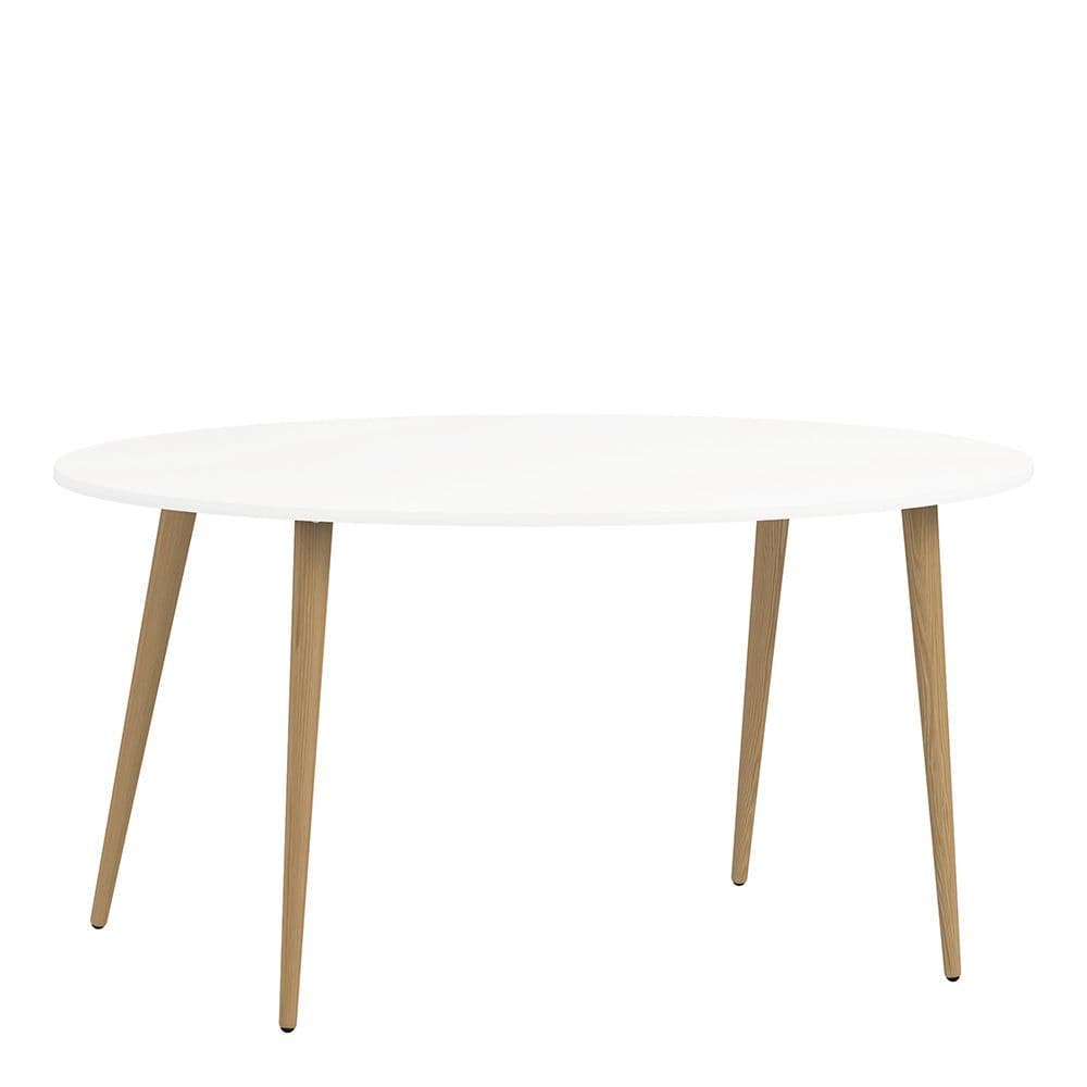 Freja Dining Table - Large (160cm) in White and Oak